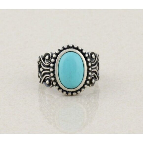 Avon Jewelry - Sterling Silver Turquoise Ring Size 6 1/2 Vintage Avon